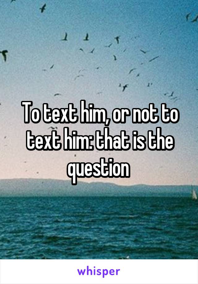 To text him, or not to text him: that is the question 