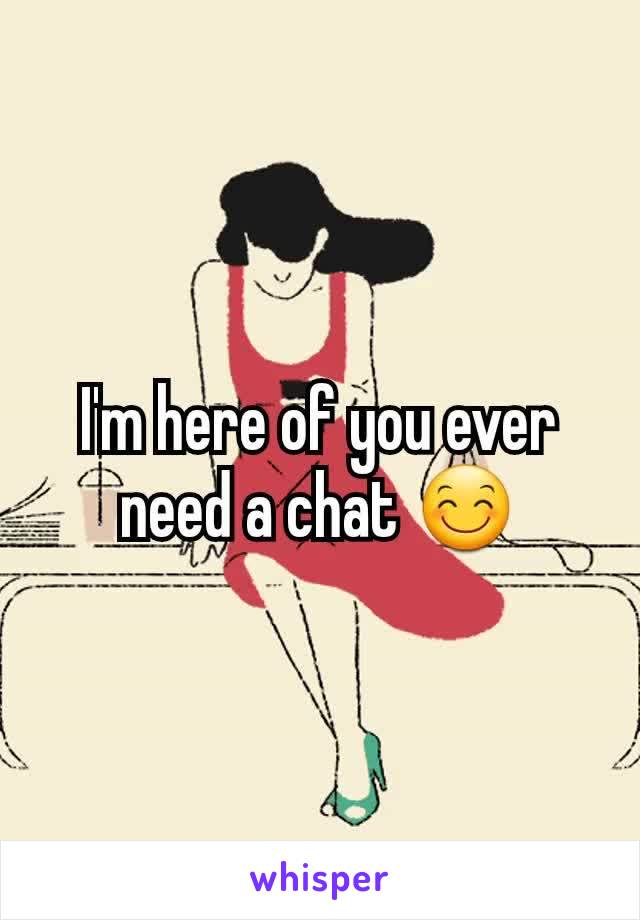 I'm here of you ever need a chat 😊