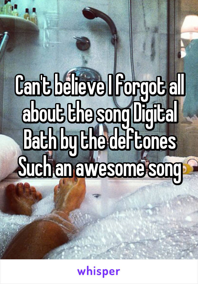 Can't believe I forgot all about the song Digital Bath by the deftones
Such an awesome song 