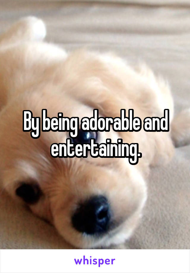 By being adorable and entertaining.