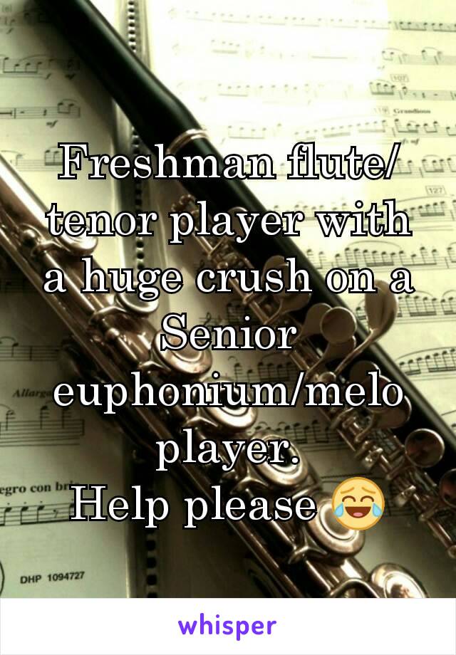 Freshman flute/tenor player with a huge crush on a Senior euphonium/melo player.
Help please 😂