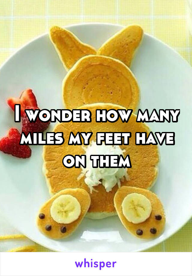 I wonder how many miles my feet have on them