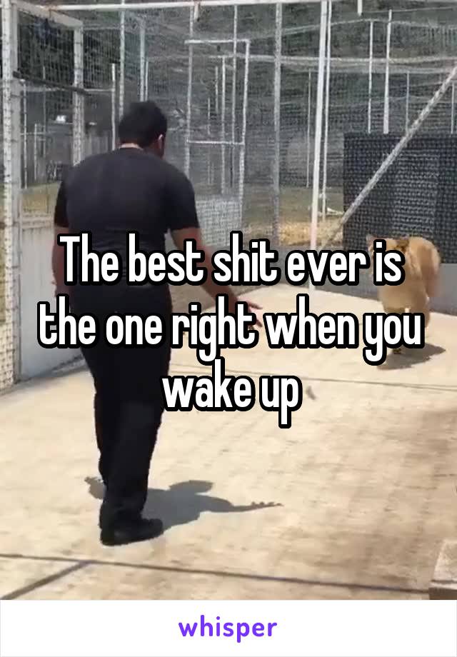 The best shit ever is the one right when you wake up