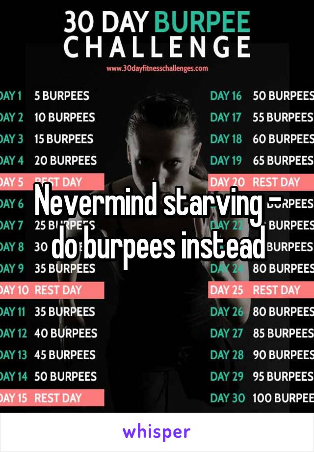 Nevermind starving - do burpees instead