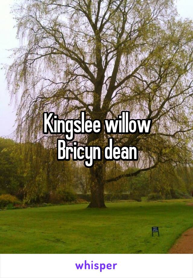 Kingslee willow
Bricyn dean