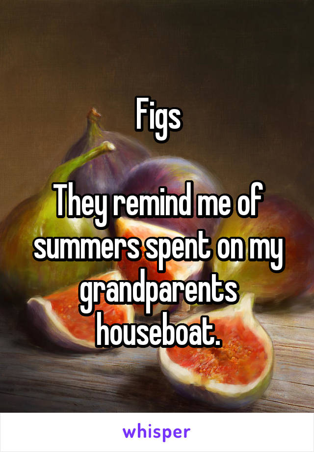 Figs

They remind me of summers spent on my grandparents houseboat.