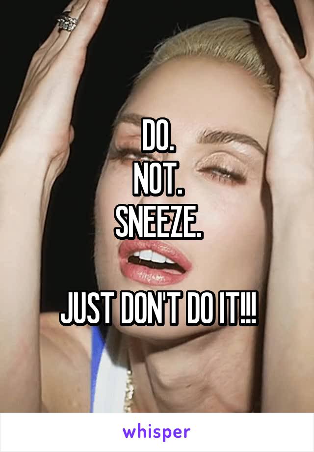 DO.
NOT.
SNEEZE.

JUST DON'T DO IT!!!