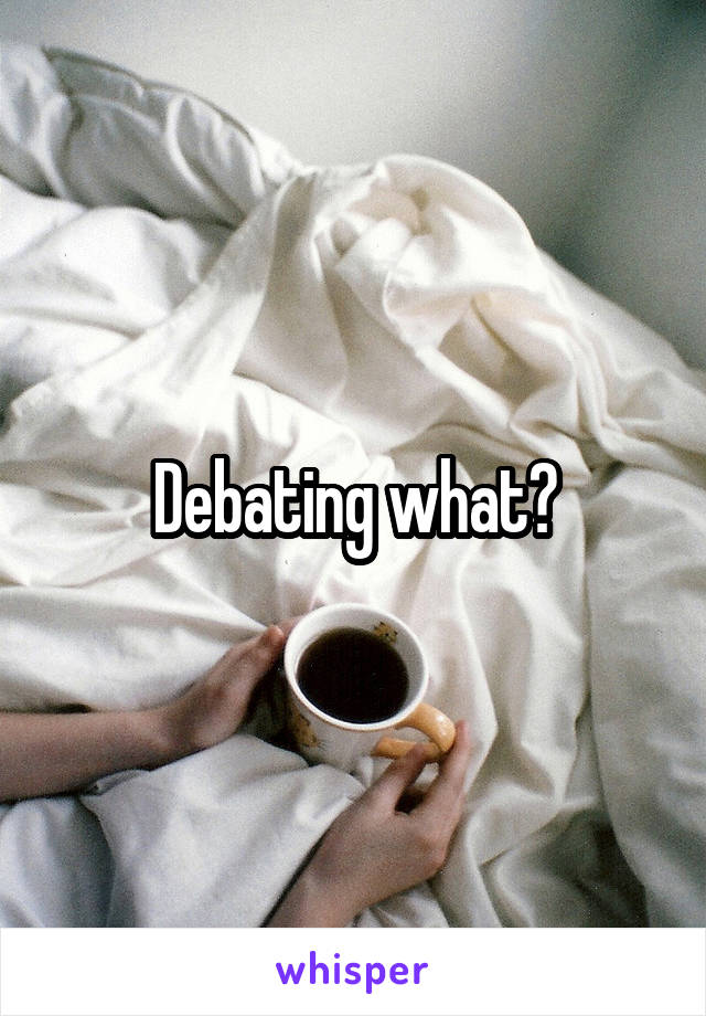 Debating what?