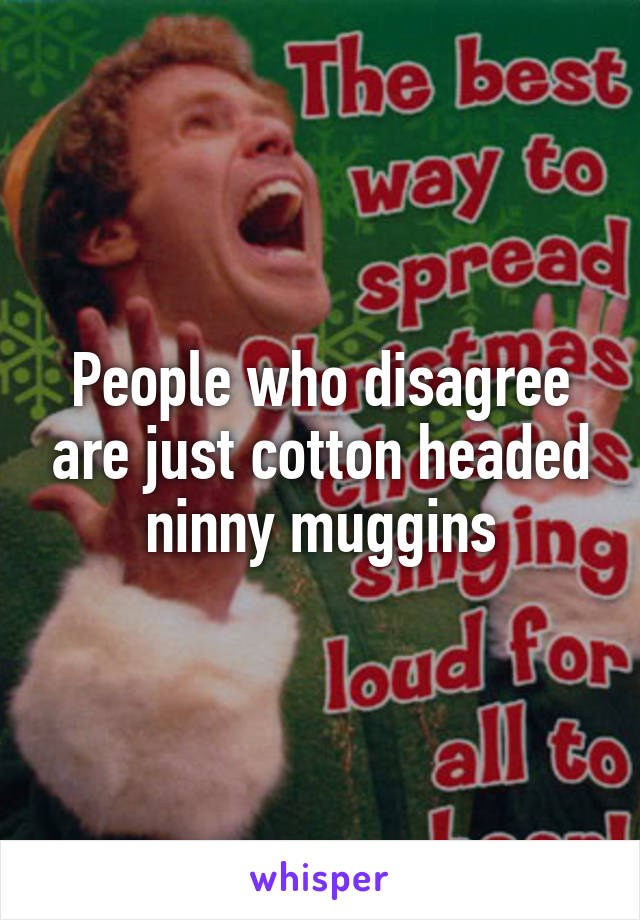 People who disagree are just cotton headed ninny muggins