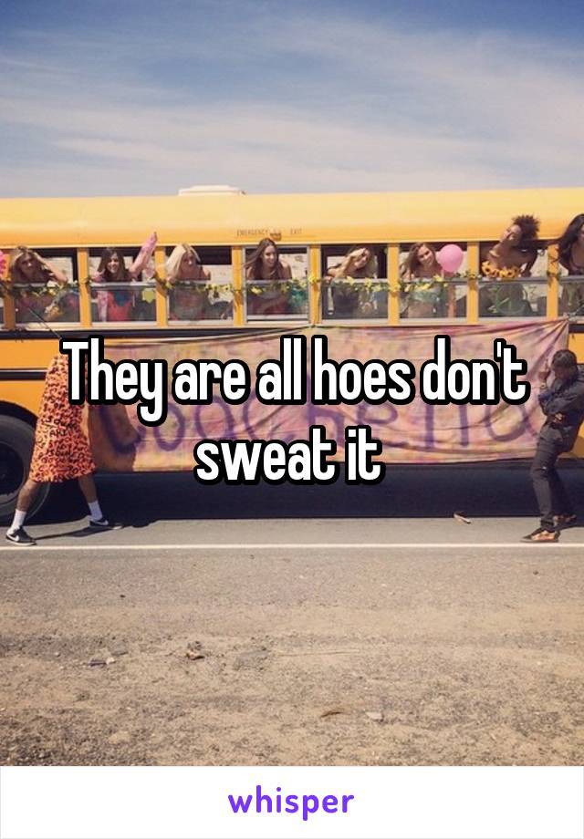 They are all hoes don't sweat it 