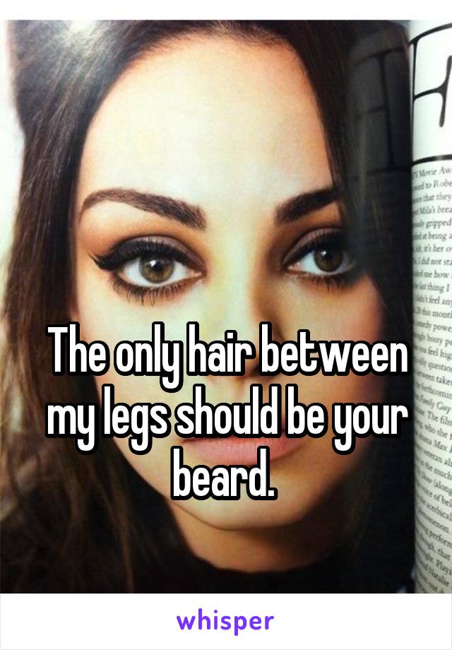 


The only hair between my legs should be your beard. 