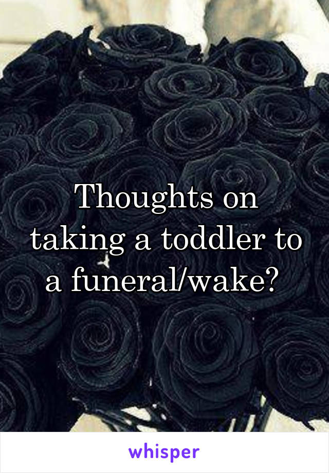 Thoughts on taking a toddler to a funeral/wake? 