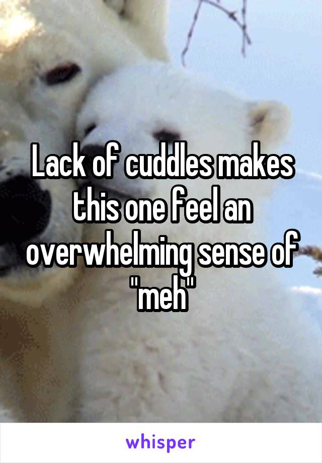 Lack of cuddles makes this one feel an overwhelming sense of "meh"