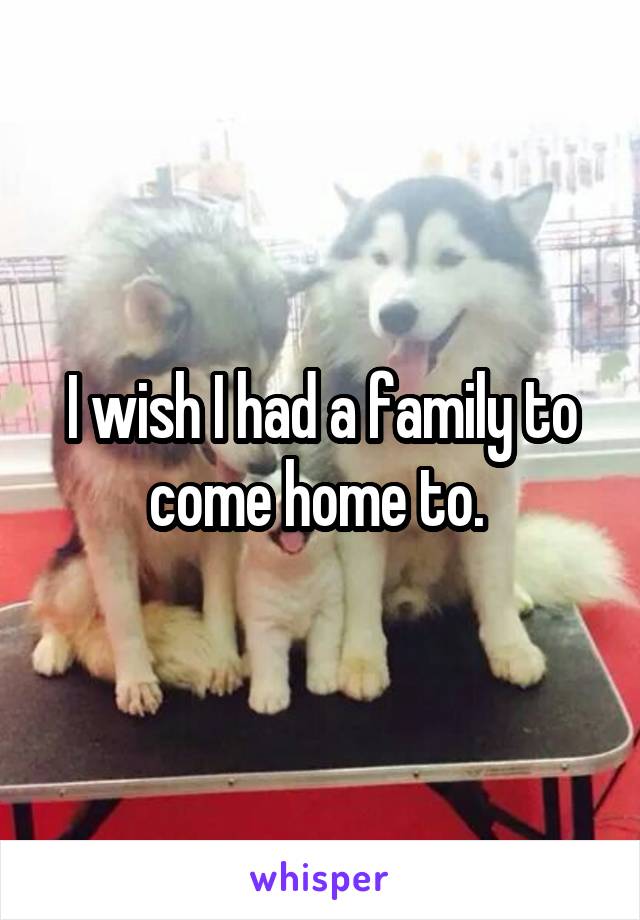 I wish I had a family to come home to. 