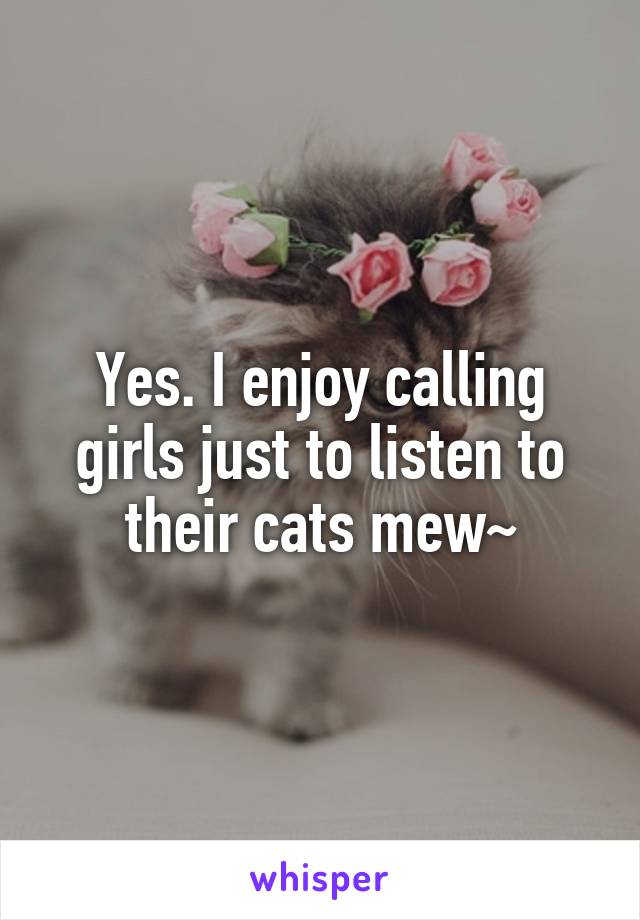 Yes. I enjoy calling girls just to listen to their cats mew~