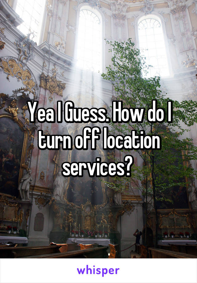 Yea I Guess. How do I turn off location services? 