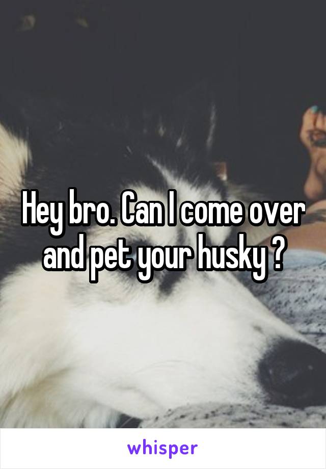 Hey bro. Can I come over and pet your husky ?