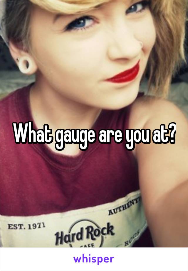 What gauge are you at?