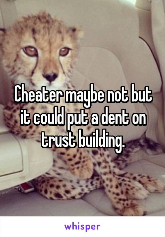 Cheater maybe not but it could put a dent on trust building.