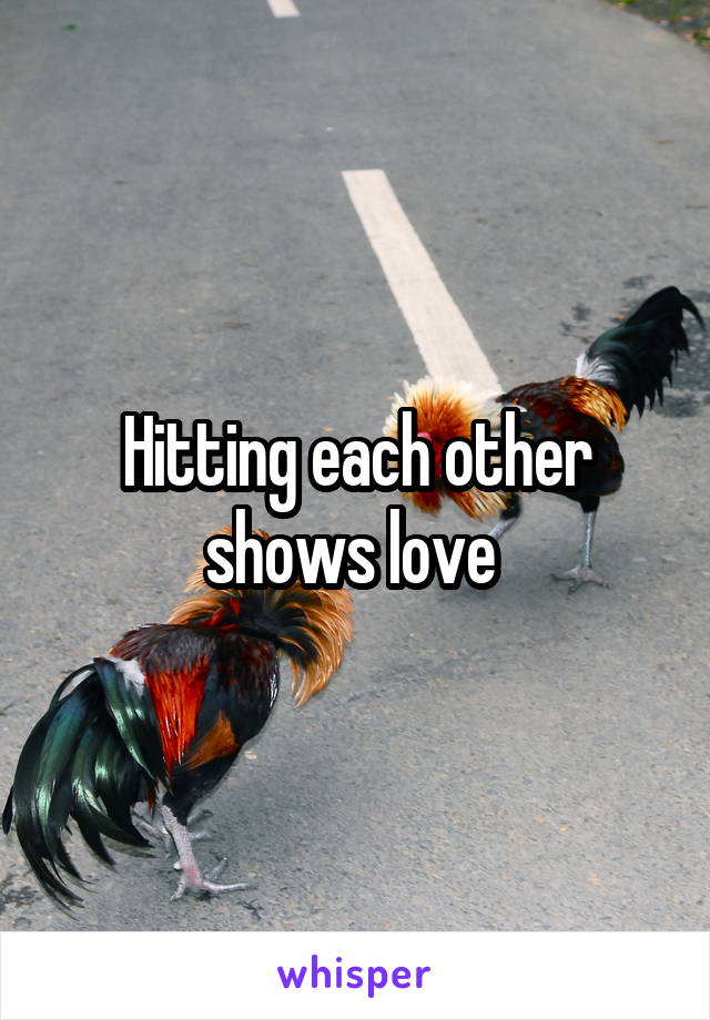 Hitting each other shows love 