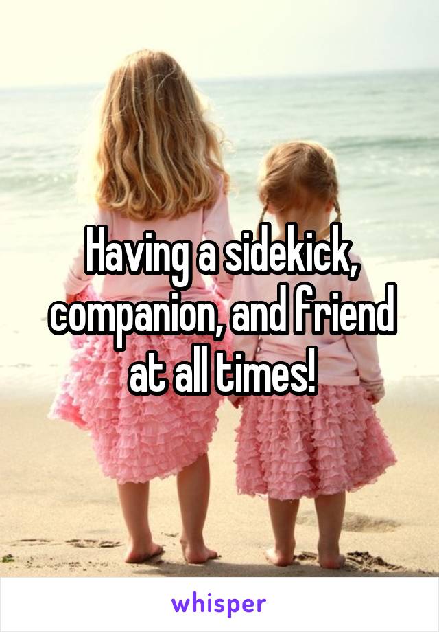 Having a sidekick, companion, and friend at all times!