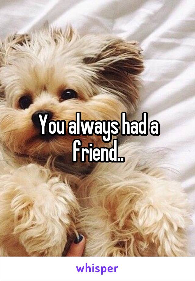 You always had a friend..
