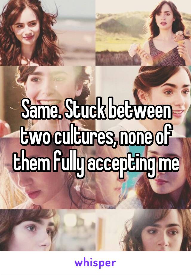 Same. Stuck between two cultures, none of them fully accepting me