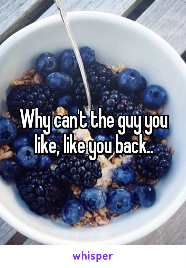 Why can't the guy you like, like you back..