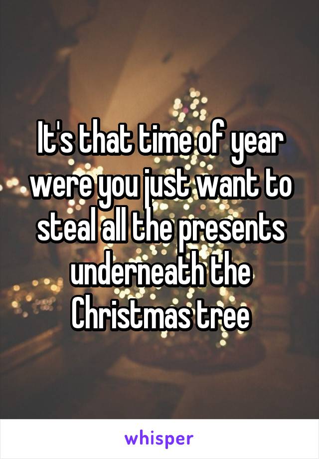 It's that time of year were you just want to steal all the presents underneath the Christmas tree