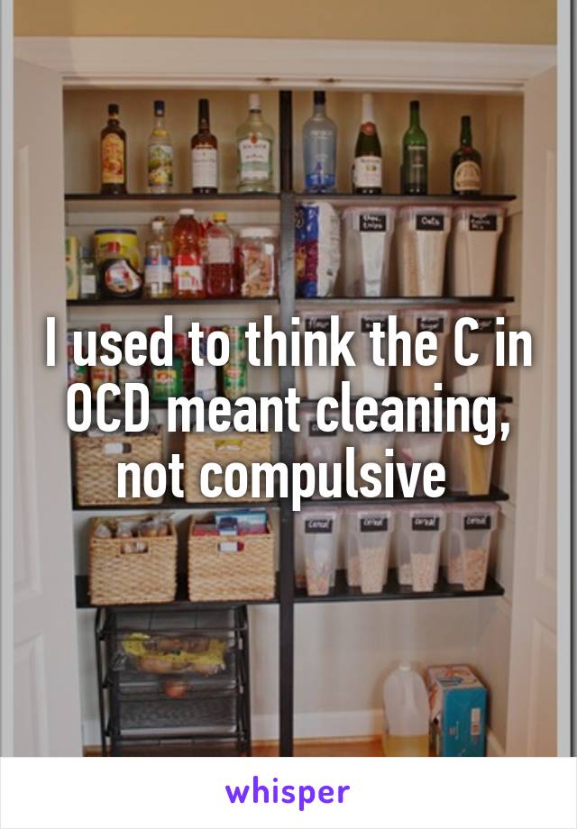 I used to think the C in OCD meant cleaning, not compulsive 