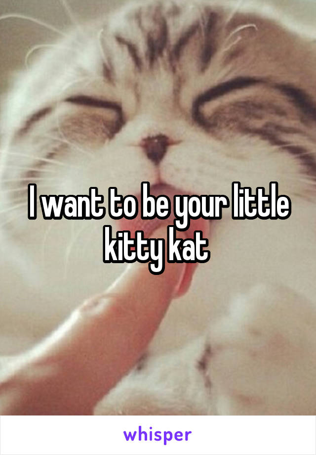 I want to be your little kitty kat 