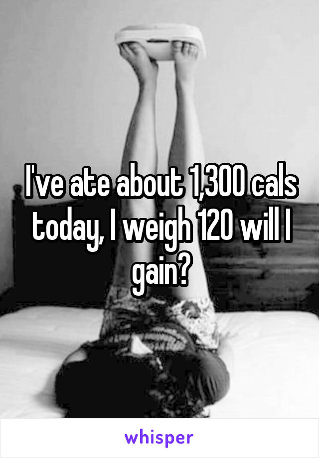 I've ate about 1,300 cals today, I weigh 120 will I gain?