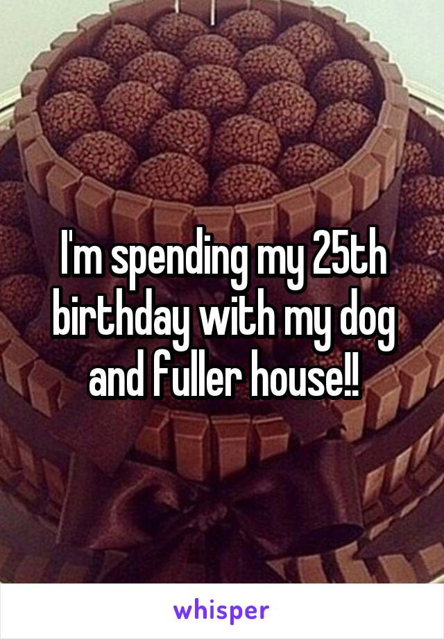 I'm spending my 25th birthday with my dog and fuller house!!