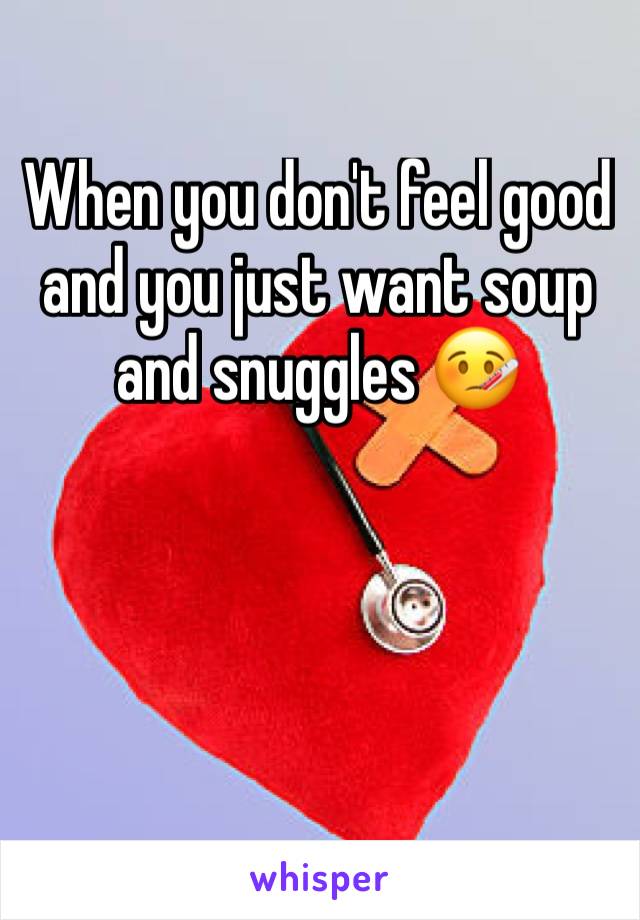 When you don't feel good and you just want soup and snuggles 🤒