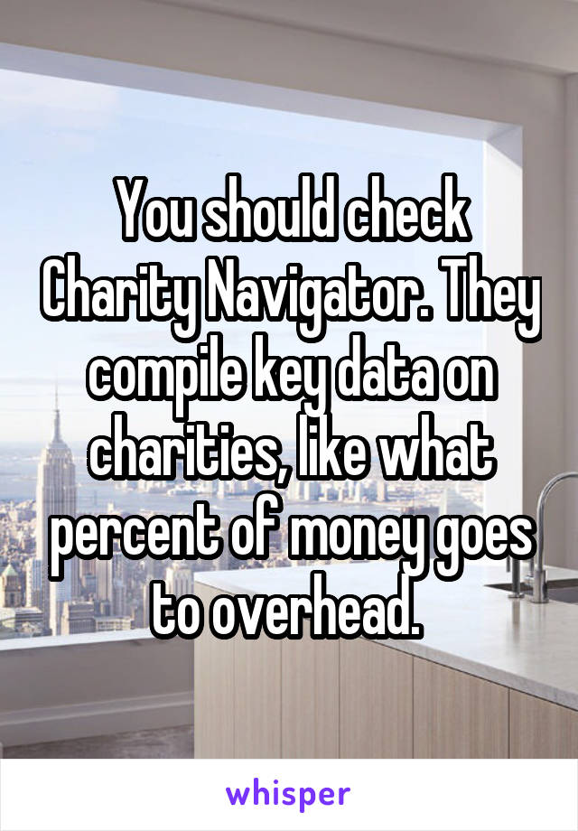 You should check Charity Navigator. They compile key data on charities, like what percent of money goes to overhead. 