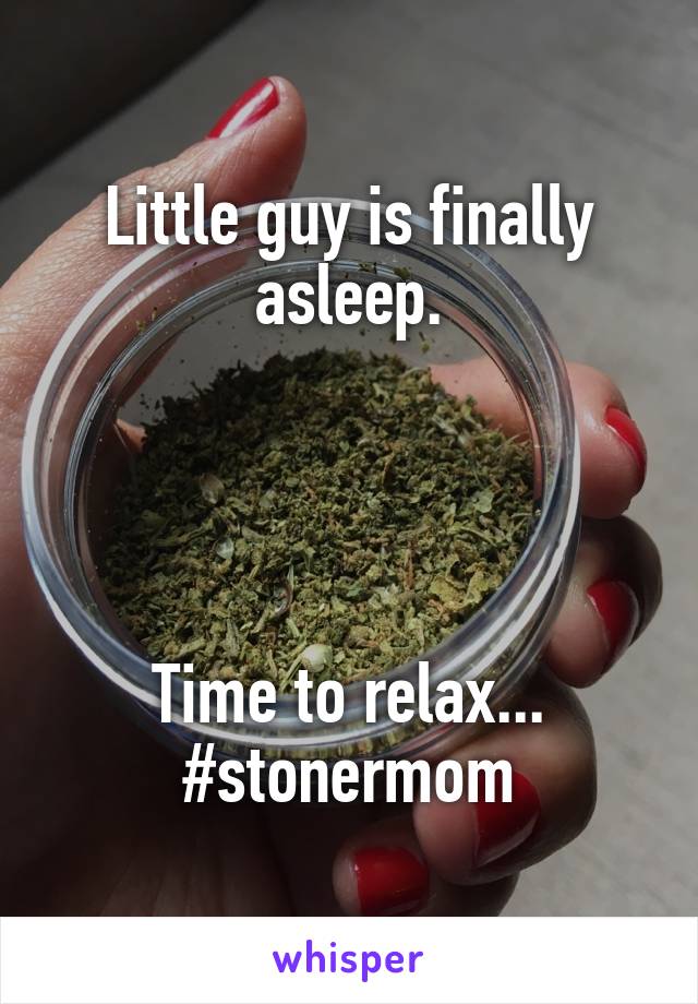 Little guy is finally asleep.




Time to relax...
#stonermom