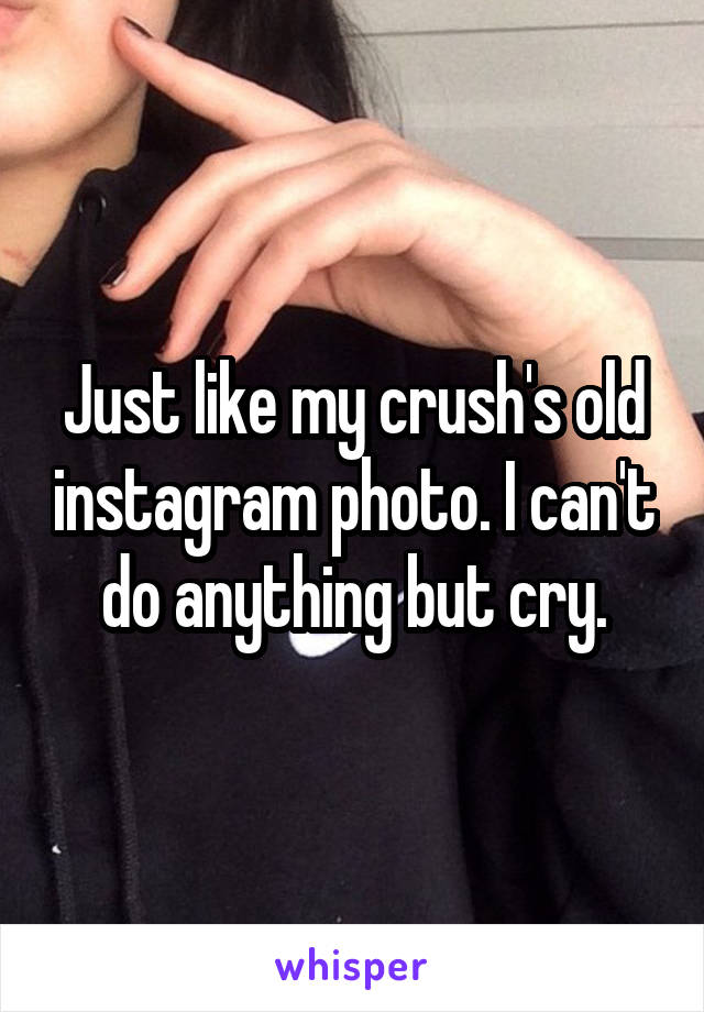 Just like my crush's old instagram photo. I can't do anything but cry.