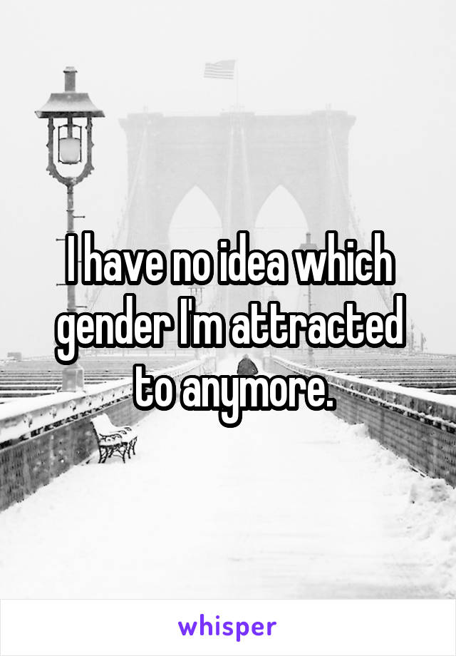 I have no idea which gender I'm attracted
 to anymore.