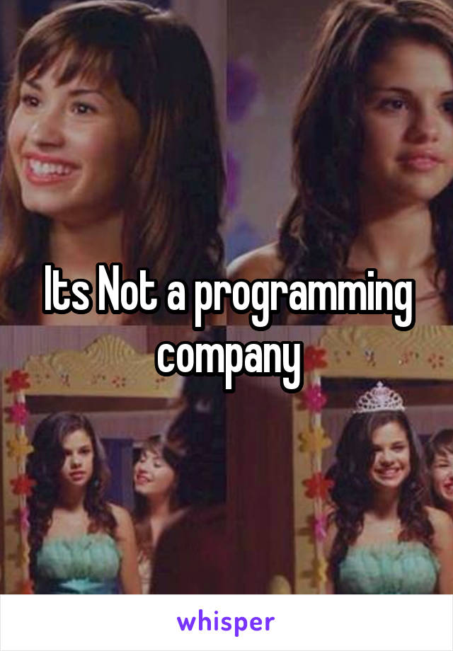 Its Not a programming company