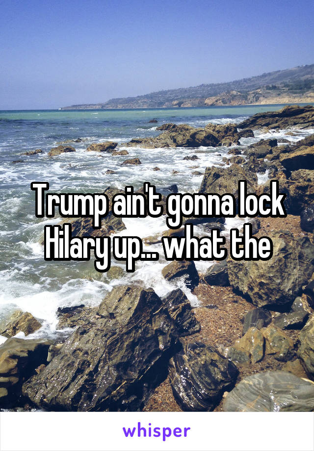 Trump ain't gonna lock Hilary up... what the