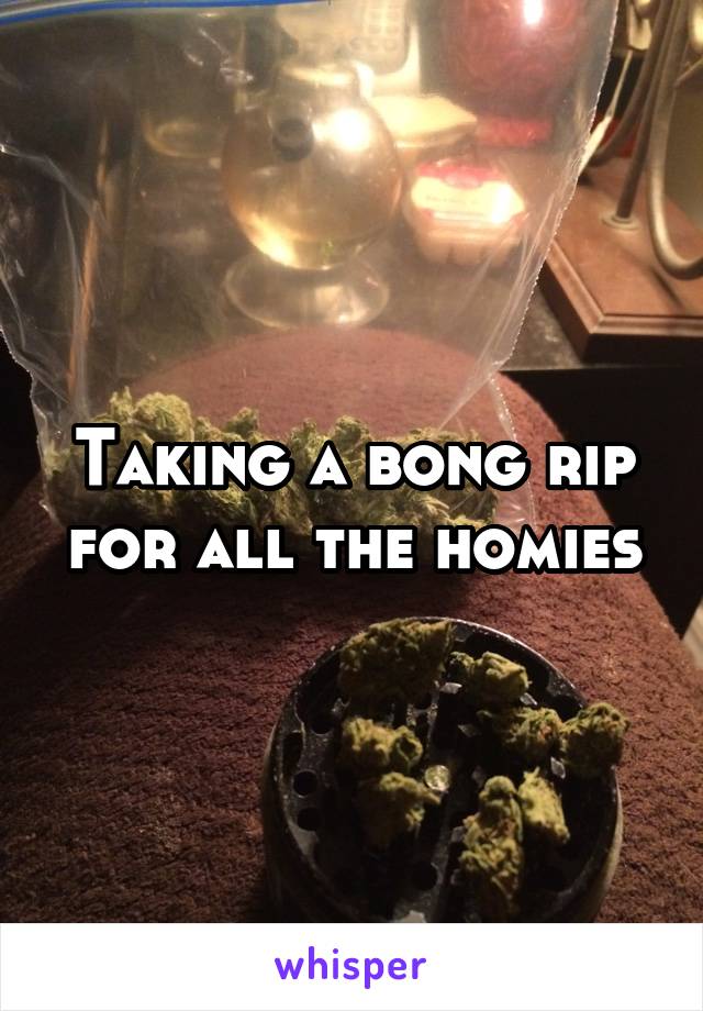 Taking a bong rip for all the homies