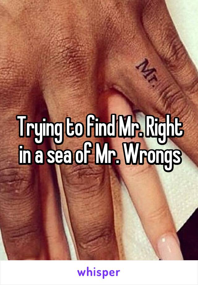 Trying to find Mr. Right in a sea of Mr. Wrongs