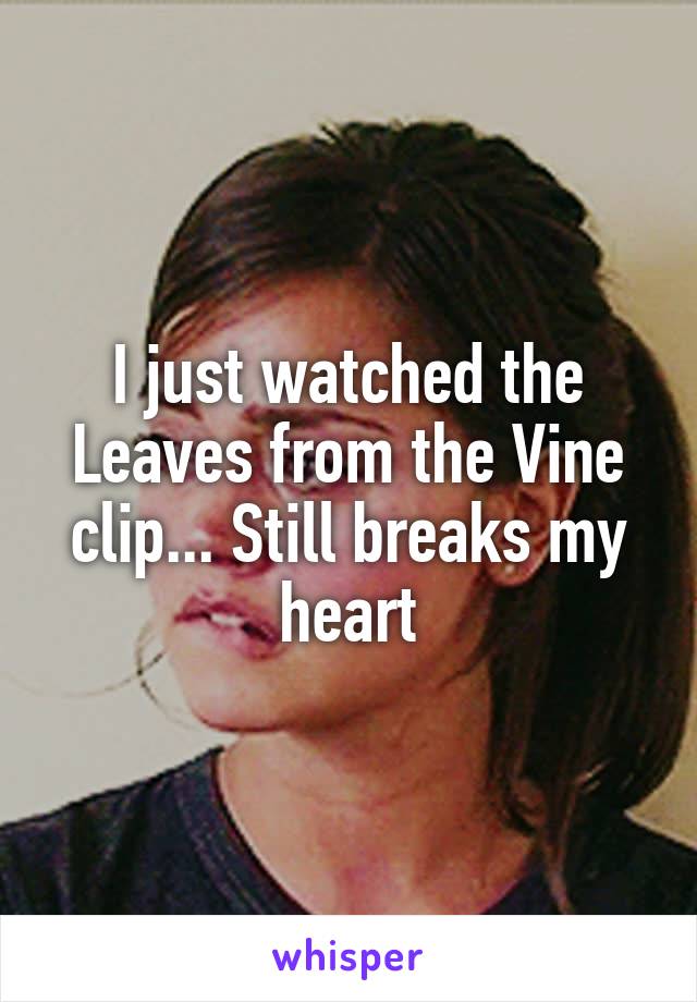 I just watched the Leaves from the Vine clip... Still breaks my heart