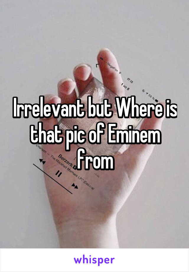 Irrelevant but Where is that pic of Eminem from