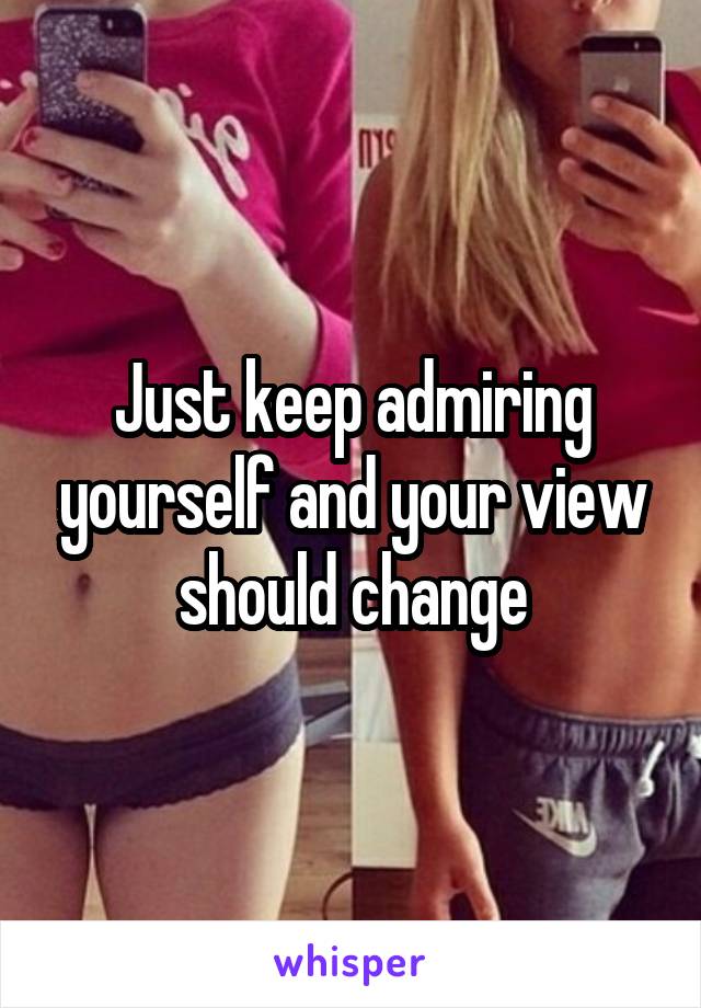 Just keep admiring yourself and your view should change