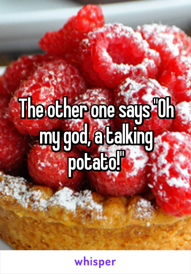 The other one says "Oh my god, a talking potato!"