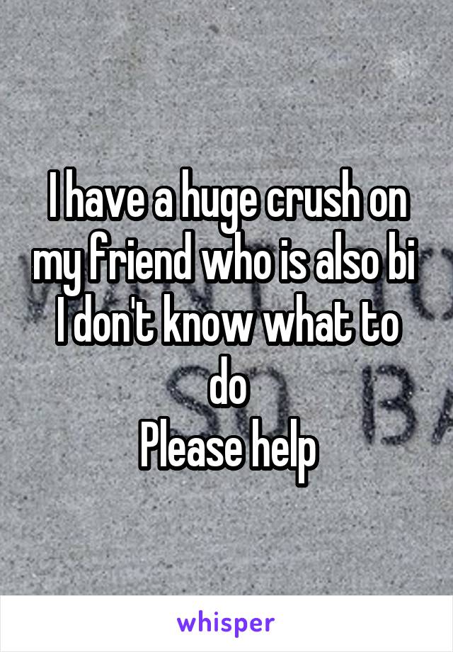 I have a huge crush on my friend who is also bi 
I don't know what to do
Please help