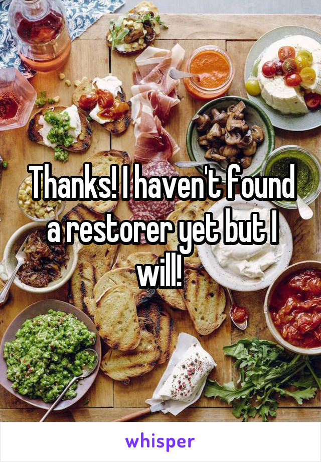 Thanks! I haven't found a restorer yet but I will! 