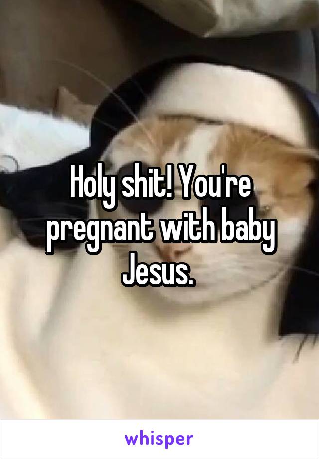 Holy shit! You're pregnant with baby Jesus. 