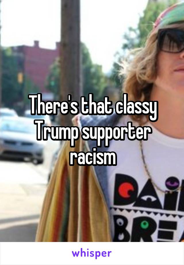 There's that classy Trump supporter racism